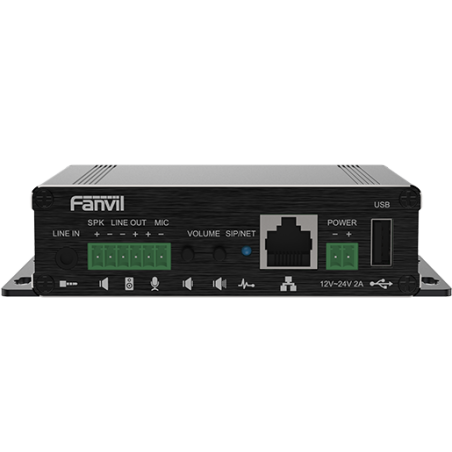 Fanvil PA3 Video Intercom & Paging Gateway, 2 SIP Lines, 1 Speaker interface and 1 microphone interface, Support USB or TF Card,