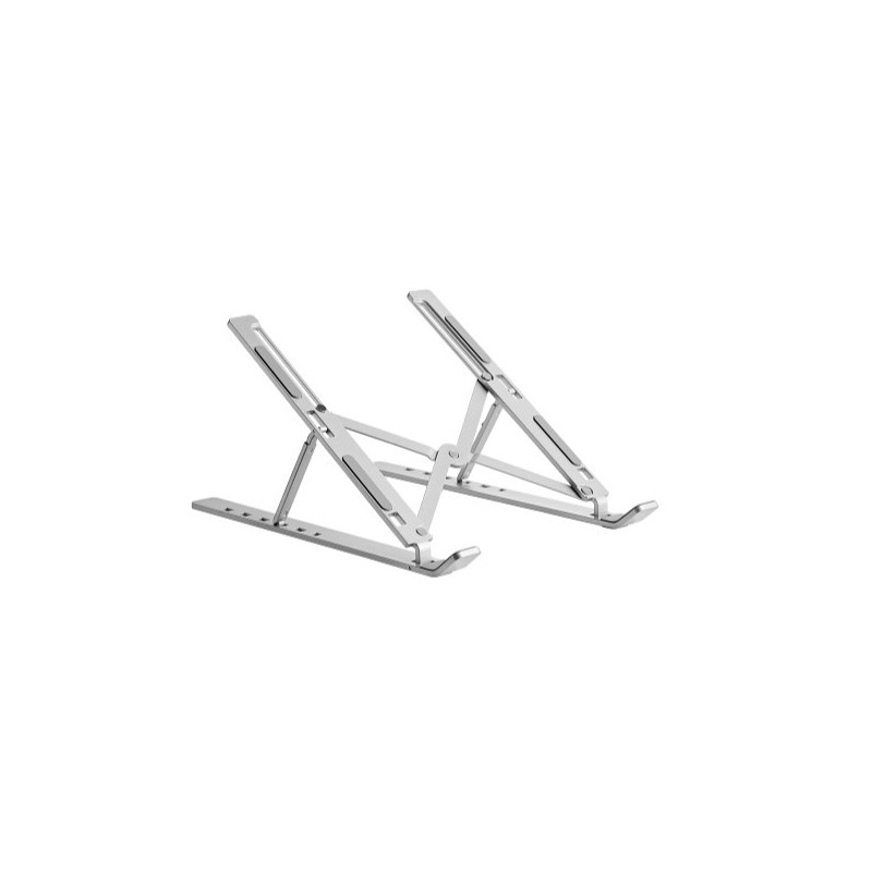 Brateck LPS03-3-03 PORTABLE 6-LEVEL ADJUSTABLE ALUMINUM LAPTOP RISER  For most 11'-15' laptops, tablets and more (Silver) (LS)