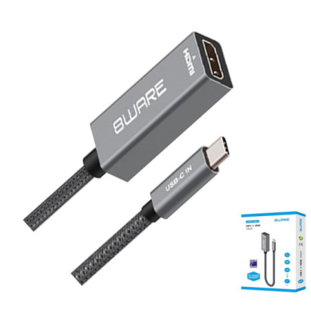8ware 10cm USB-C to HDMI Male-Female Adapter Converter Cable Retail Pack for PC Laptop iPad  MacBook Pro/Air Surface Dell XPS to