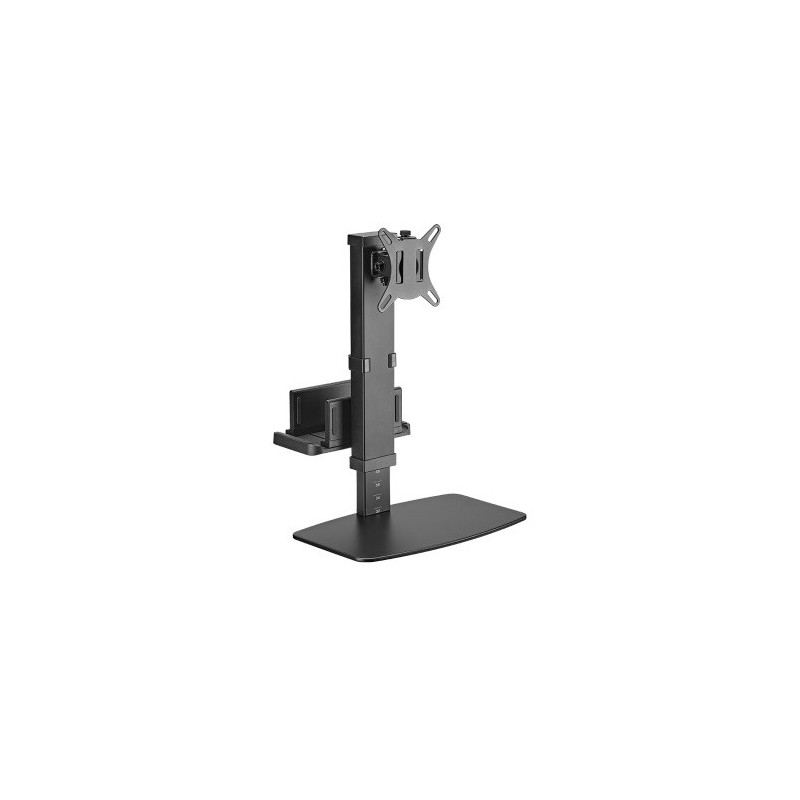 Brateck Vertical Lift Monitor Stand With Thin Client CPU Mount  Fit Most 17'-32' Monitor Up to 8KG VESA 75x75,100x100(Black) (LS