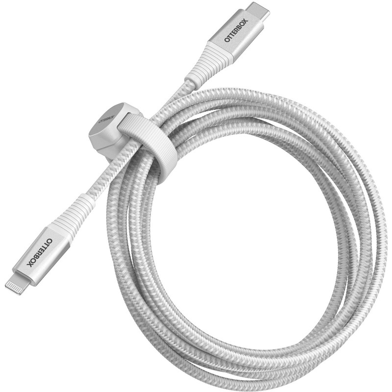OtterBox Lightning to USB-C Fast Charge Premium Pro Cable (2M) - White (78-80891), 3 AMPS (60W), MFi, 30K Bend/Flex,Braided, 2 Y