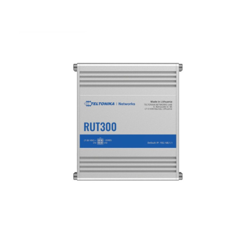 Teltonika RUT300 Industrial Ethernet Router, Rugged Industrial Ethernet Router, 5 Ethernet Ports, 2 Configurable Digital Inputs/