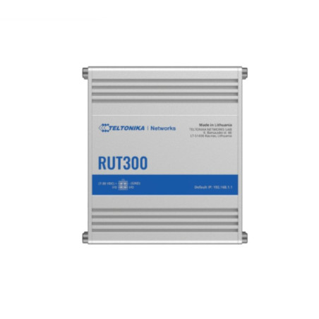 Teltonika RUT300 Industrial Ethernet Router, Rugged Industrial Ethernet Router, 5 Ethernet Ports, 2 Configurable Digital Inputs/