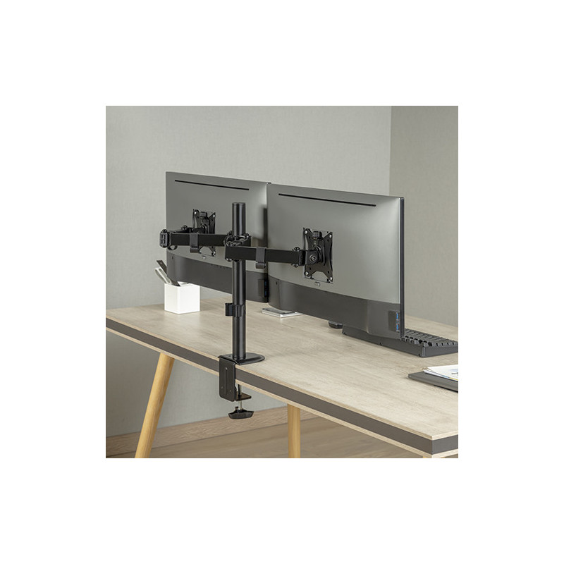Brateck Dual-Monitor Steel Articulating Monitor Mount Fit Most 17'-32' Monitor Up to 20KG VESA 75x75,100x100(Black)(NEW)