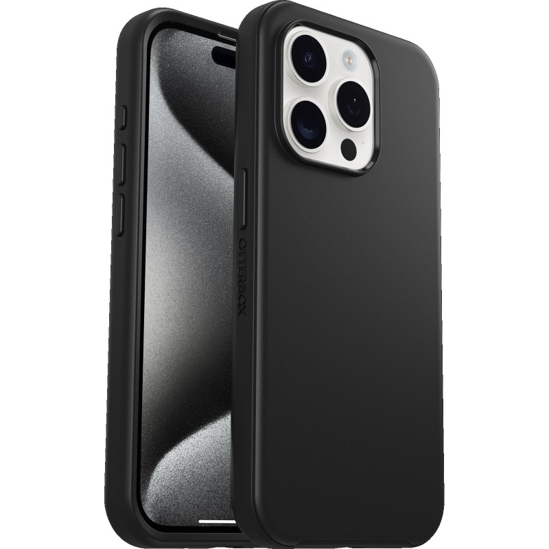 OtterBox Symmetry Apple iPhone 15 Pro (6.1') Case Black - (77-92622), Antimicrobial, DROP+ 3X Military Standard, Ultra-Sleek,7 Y