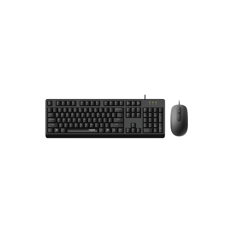 RAPOO X130pro - Wired Keyboard and Mice Combo Black with Spill Resistant / 1000dpi Optical Business and Office choice. Full Size