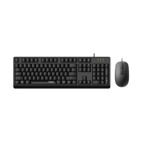 RAPOO X130pro - Wired Keyboard and Mice Combo Black with Spill Resistant / 1000dpi Optical Business and Office choice. Full Size