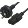 Hypertec AU Power Cable 2m - Male Wall 240v PC to Power Socket 3pin to IEC 320-C13 for Notebook/ AC Adapter Black AU Certified O