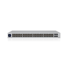 Ubiquiti UniFi 48-port Managed Gigabit Layer2 switch,  48x Gigabit Ethernet Ports w/ 32x 802.3at POE+, 4x SFP Port Touch Display