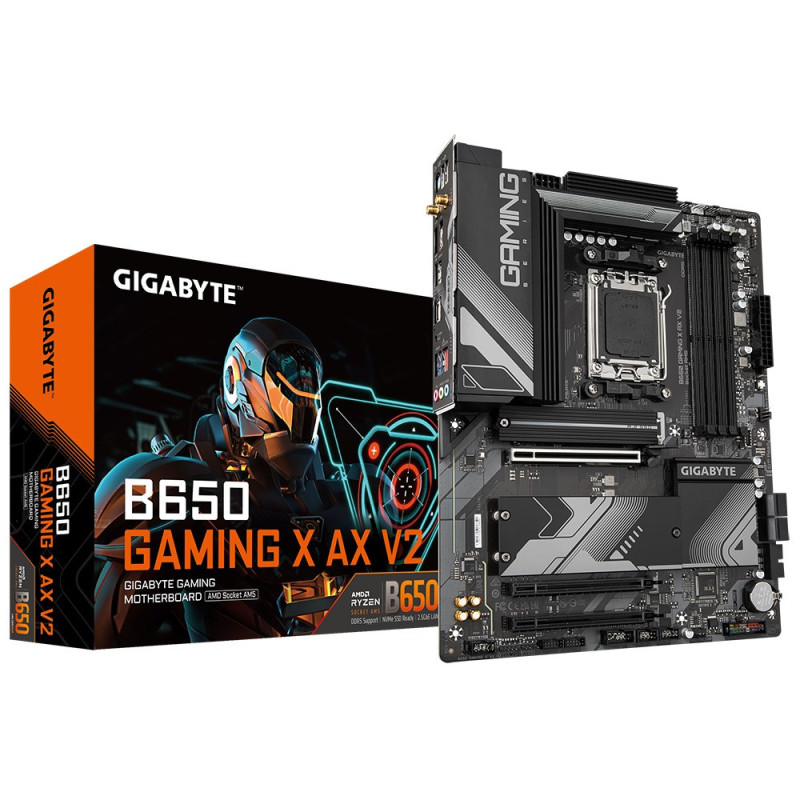 Gigabyte B650 GAMING X AX V2 AMD AM5 ATX Motherboard 4x DDR5~128GB,2x PCIe x16, 3x M.2, 4x SATA 6, 4x USB 3.2, 1x USB-C, 3x USB 