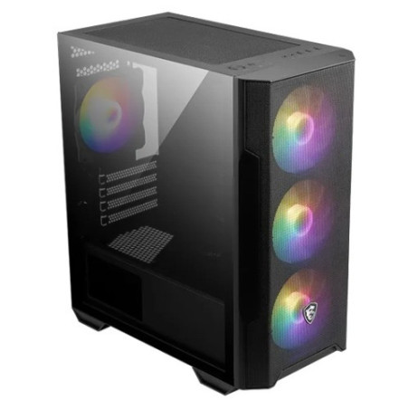 MSI MAG FORGE M100R BLACK, Micro ATX Case, 1x USB 3.2, 2x USB 2.0, 1x Audio, 1x Mic, 4x PCI-E, 2x 2.5', 2x 3.5', Micro ATX / Min