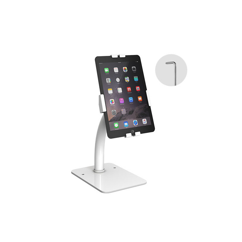 Brateck MPBT-PAD33-03 Universal Anti-Theft Tablet Countertop Fit most  7.9' to 11' Tablets - White 160x230x415mm, Anti-Theft Loc