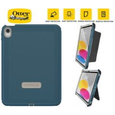 OtterBox Defender Apple iPad (10.9in) (10th Gen) Case Baja Beach (Blue) - (77-90081) - Built-in Screen Protector - Pencil Holder