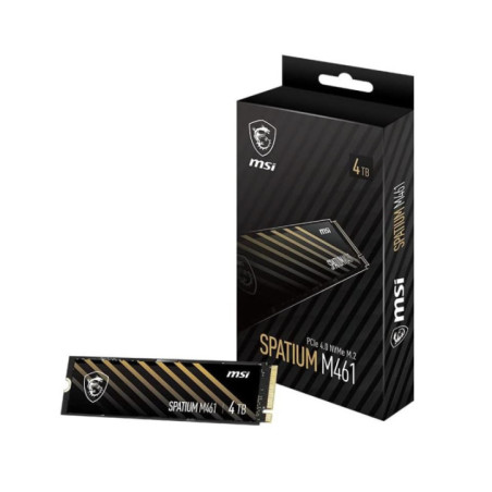 MSI SPATIUM M461 PCIe 4.0 NVMe M.2 4TB SSD, Sequential Read up to 5000MB/s, Sequential Write up to 4200MB/s, 900 TBW, 5 Year War