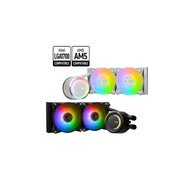 MSI MAG CORELIQUID E240 WHITE Liquid CPU Cooler, LGA 1150/1151/1155/1156/1200/1700/AM5/AM4 3y warranty