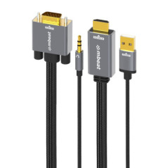 mbeatÂ® Tough Link 1.8m HDMI to VGA Cable with USB Power & 3.5mm Audio Up to 1080p@60Hz (1920Ã1080) HDMI (Male)Ã1; USB-A (Conn