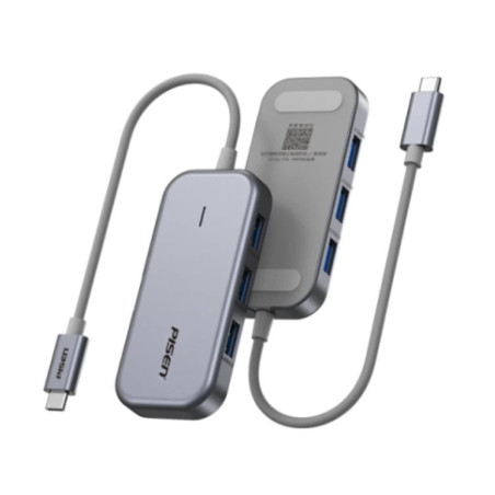 Pisen 11-in-1 Multi-Port USB-C Multiport Hub Adapter Docking Station 4xUSB-A(3.0 &2.0) 1xUSB-C 100W PD 1x4K HDMI 1xRJ-45 1xSD 1x