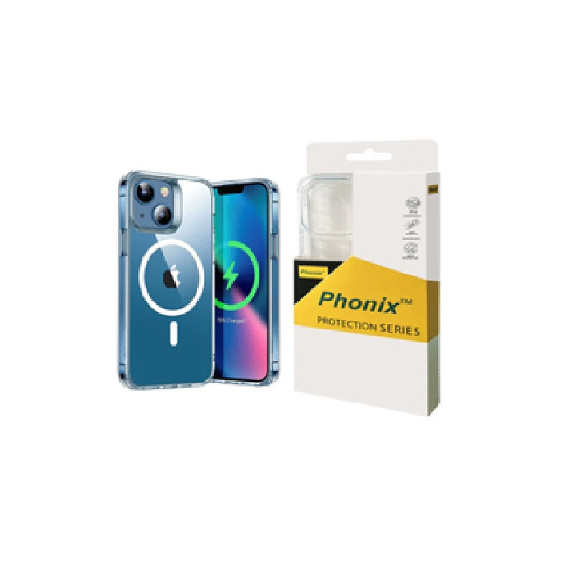 Phonix Apple iPhone 15 Pro (6.1') Clear Rock Shockproof Case With MagSafe - Ultra-thin, Lightweight, Non-slip, Crystal Clear, 10