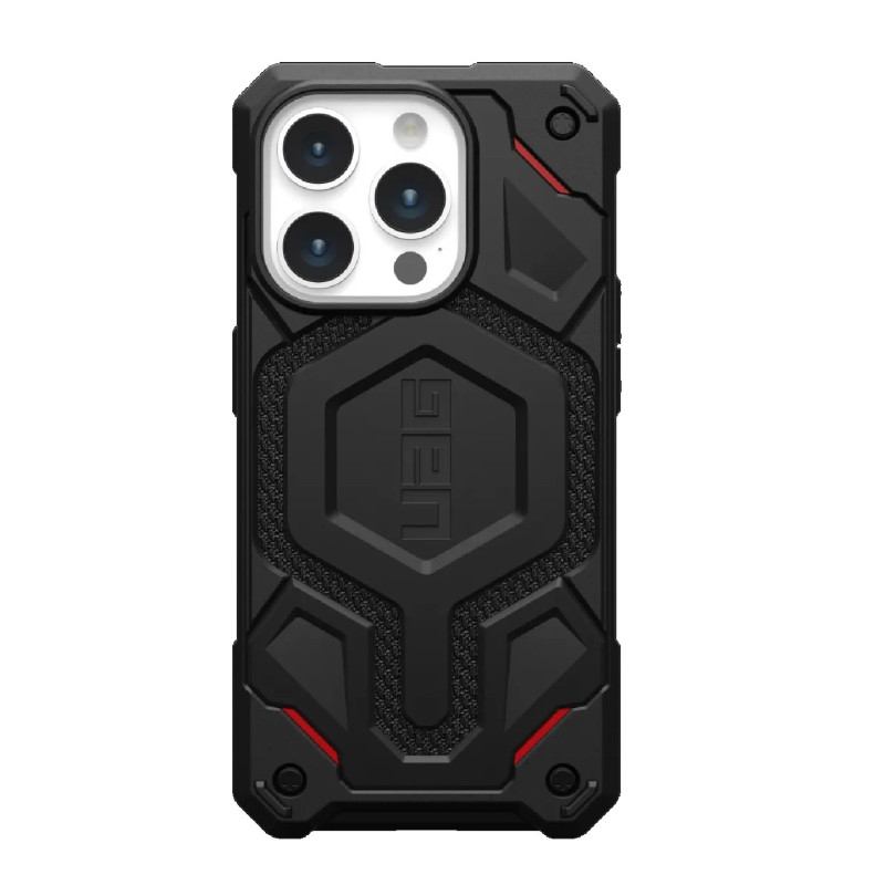 UAG Monarch Pro MagSafe Apple iPhone 15 Pro (6.1') Rugged Case - Kevlar Black (114221113940), 25ft. Drop Protection(7.6M), 10 Ye