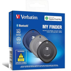Verbatim 66929 Bluetooth Tracker My Finder Triple Pack - Black, Navy, Grey, IP66, IOS Iphone, Ipad, Macbook, Long Life, Pets, Ki