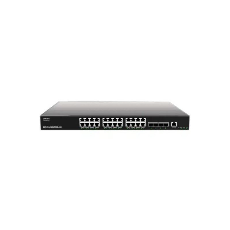 *LS* Grandstream IPG-GWN7813 Layer 3 network switch with 24 RJ45 Gigabit Ethernet ports for copper plus four 10 Gigabit SFP+ por