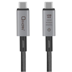 Oxhorn USB 4.0 Type C to Type C Gen3 1m Cable 40Gbps 5A 100W 8K@60Hz E-Marker Chip Aluminum Header  Supports USB 3.2 / 3.1 / 3.0
