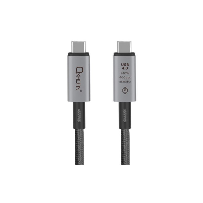 Oxhorn USB 4.0 Type C to Type C Gen3 1m Cable 40Gbps 5A 100W 8K@60Hz E-Marker Chip Aluminum Header  Supports USB 3.2 / 3.1 / 3.0