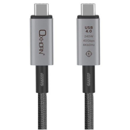 Oxhorn USB 4.0 Type C to Type C Gen3 1m Cable 40Gbps 5A 100W 8K@60Hz E-Marker Chip Aluminum Header  Supports USB 3.2 / 3.1 / 3.0