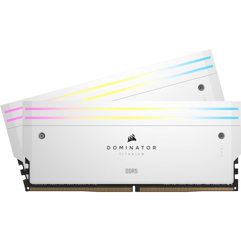 Corsair DOMINATORÂ® TITANIUM RGB 32GB (2x16GB) DDR5 DRAM 6400MT/s CL32 Intel XMP Memory Kit â White