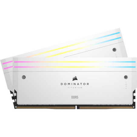 Corsair DOMINATORÂ® TITANIUM RGB 32GB (2x16GB) DDR5 DRAM 6400MT/s CL32 Intel XMP Memory Kit â White