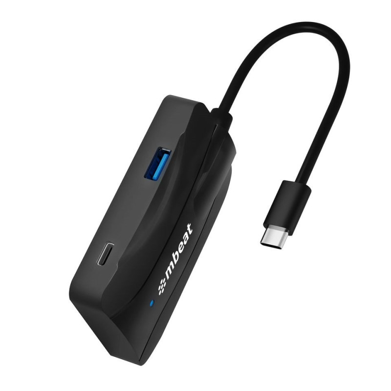 mbeatÂ® 4-Port 10Gbps USB-C 3.2 Gen2 Hub (2 USB-A & 2 USB-C) Sleek, compact, and portable Cable Length: 16cm USB-C and Thunderbo