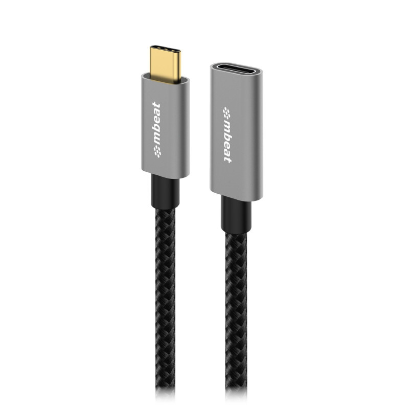 mbeatÂ® Tough Link 1m USB 3.2 Gen2 USB-C Extension Cable - Space Grey Video Resolution: Maximum 4K/60Hz Material: Aluminium Hous
