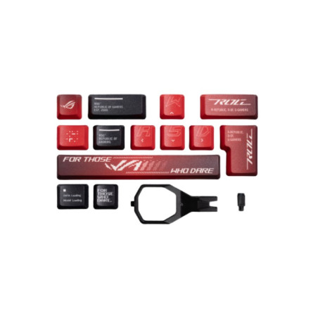 ASUS ROG Dye-Sub PBT Keycaps for ROG NX switches are made of premium, durable PBT and feature dye-sublimated legends and stylish