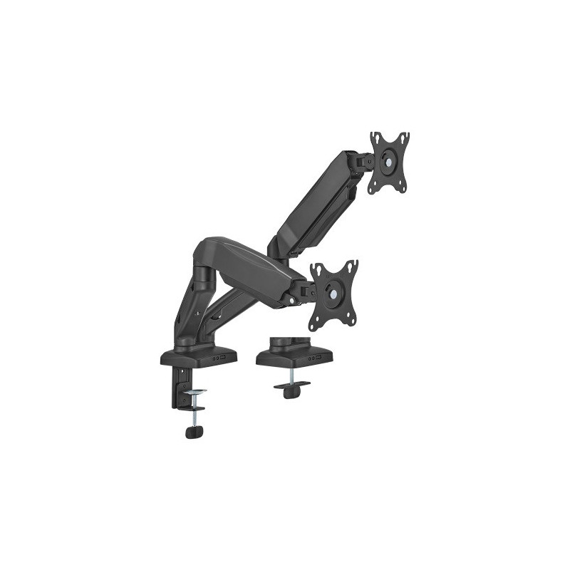Brateck Economy Dual-Screen Spring-Assited Monitor Arm Fit Most 17'-32' Monitor Up to 9 kg VESA 75x75/100x100 (LS)