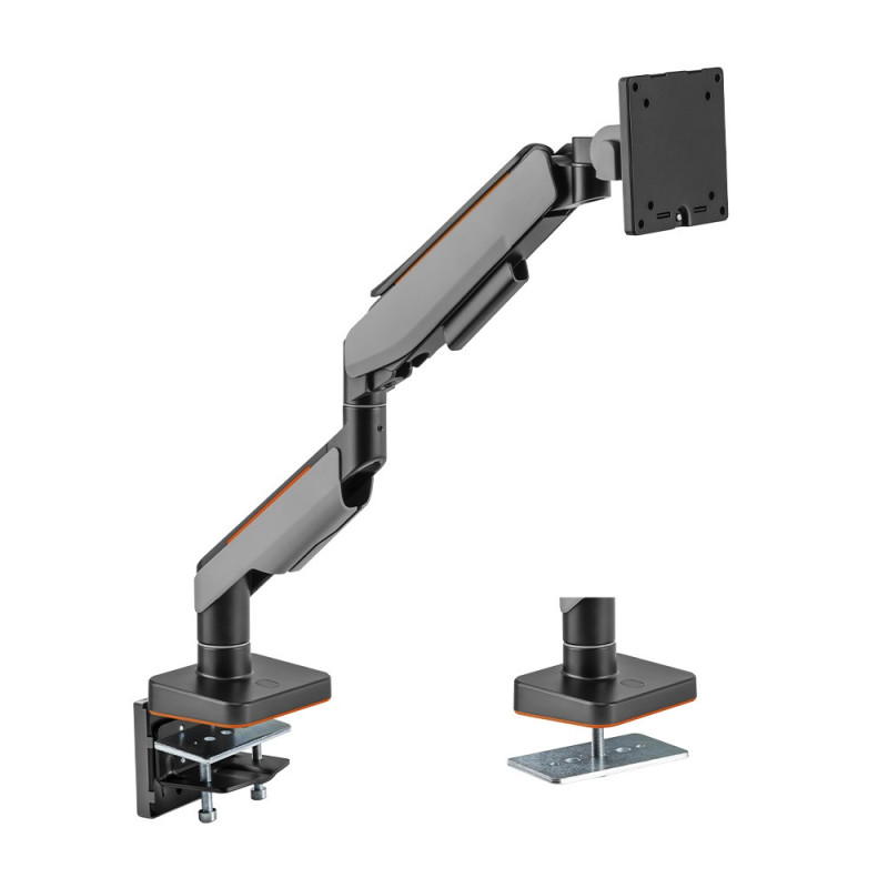 Brateck Single Heavy-Duty Gaming Monitor Arm Fit Most 17'-49' Monitor Up to 20KG, Fit Curved Monitor,  VESA 75x75,100x100 (LS)