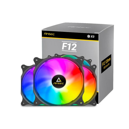 Antec F12 Racing ARGB 3 Pack w/ ARGB and PWM Controller. Full Spectrum ARGB lighting and efficient cooling. Visual appealing 120