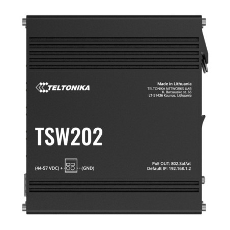 Teltonika TSW202 Managed PoE+ Ethernet Switch, Supports Profinet, 2 SFP Ports, 8 Gigabit Ethernet Ports Providing 30W of Power E
