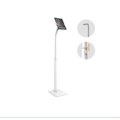Bratech Height Adjustable Universal Anti-TheftTable Floor Stand compatible with7.9'-11' Tablets-White 220x300x1325mm Anti-Theft 