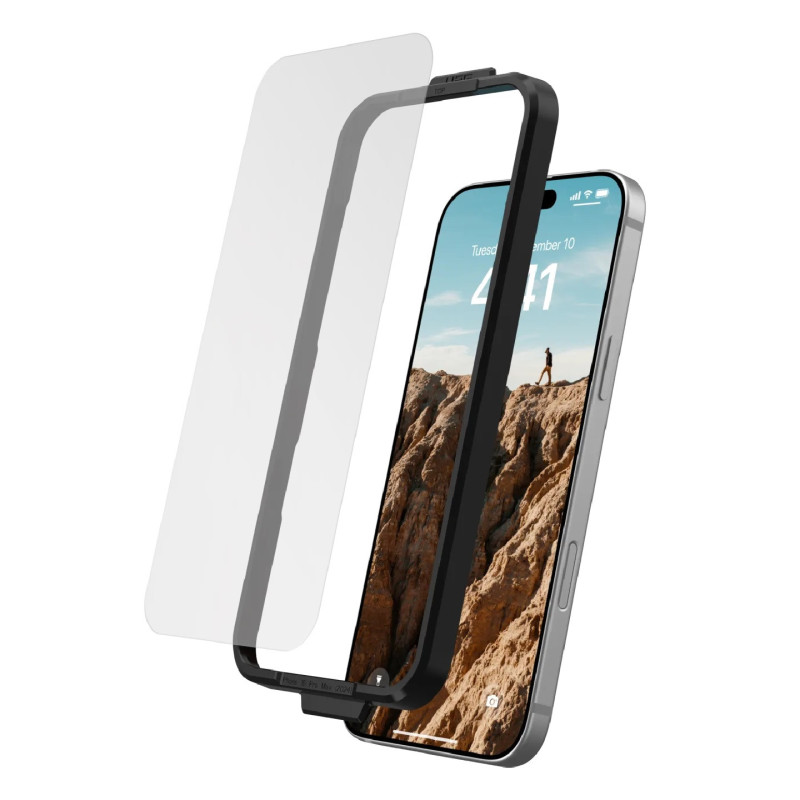 UAG Shield Apple iPhone 16 (6.1') Tempered Glass Screen Protector - Clear (14436511NA), Antimicrobial,Scratch Resistant, 1 Year 