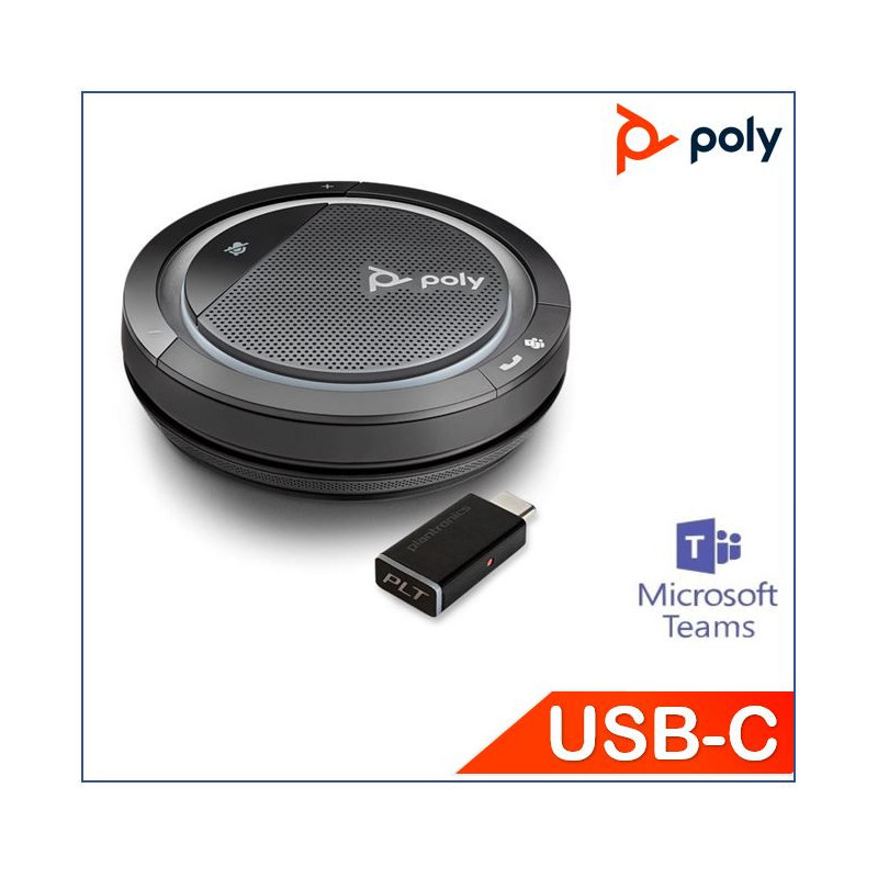 Plantronics/Poly Calisto 5300-M with USB-C BT600 dongle, Bluetooth Speakerphone, Teams certified, Portable and personal, Easy Co