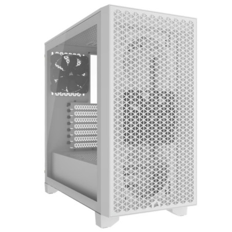 Corsair 3000D AIRFLOW Mid-Tower PC Case - White, ATX, 360mm GPU, 170mm CPU cooler, 220mm PSU, 360mm rad, 2x SP120, 2x USB-C 3.2 