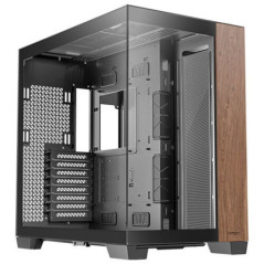 Antec C8 Wood ATX, E-ATX, Seamless Edge View Front and Side, USB-C, 4mm Tempered Glass, 360mm liquid cooler top, bottom, side. 2