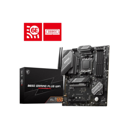 MSI MPG B650 GAMING PLUS WIFI AMD AM5 ATX Motherboard, 4x DDR5 ~192GB, 2x PCI-E x16, 1x PCI-E x1, 2x M.2, 4x SATA, 7x USB 3.2, 1
