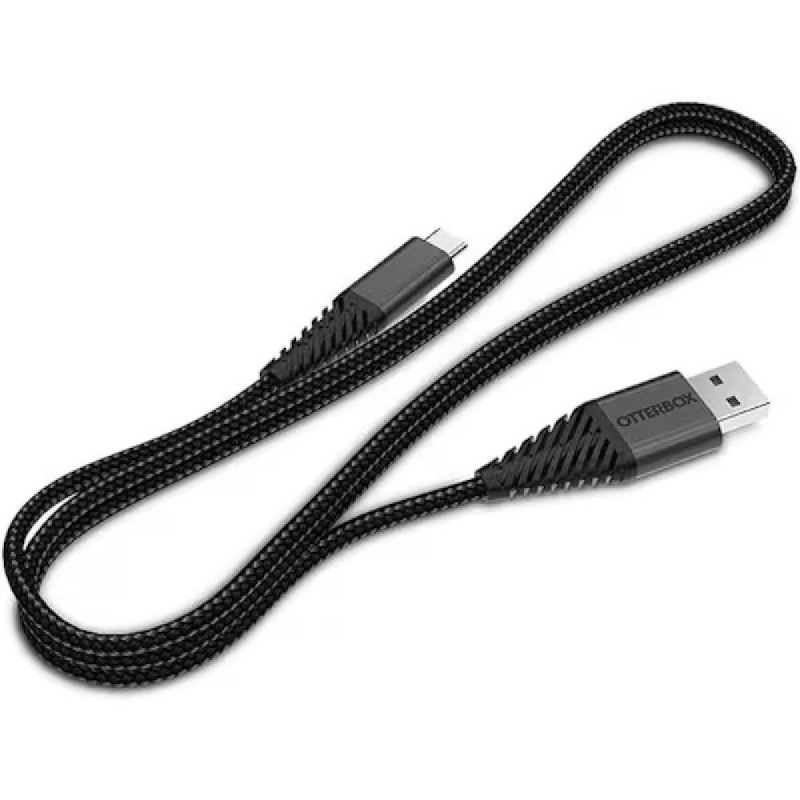 OtterBox USB-C to USB-A Cable (1M) - Black (78-51411), Samsung Galaxy,Apple iPhone,iPad,MacBook,Google,OPPO,Nokia, 2 Years Warra