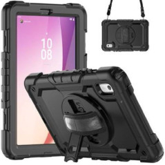 USP Rugged Lenovo Tab M9 (9') Case + Screen Protector Black - Built-in-Kickstand, Adjustable Hand Strap, Shoulder Strap, Reinfor