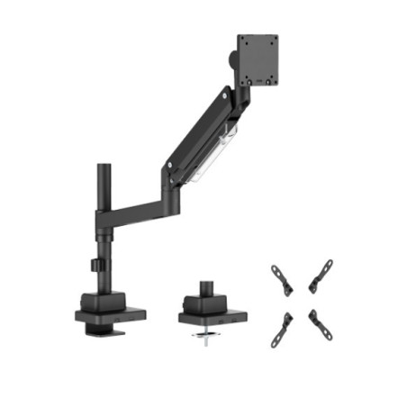 Brateck LDT80-C012P Super Heavy-Duty Pole-Mounted Gas Spring Monitor Arm, Matte Black, Fit Screen Size:24'-57' Up to 27 KG