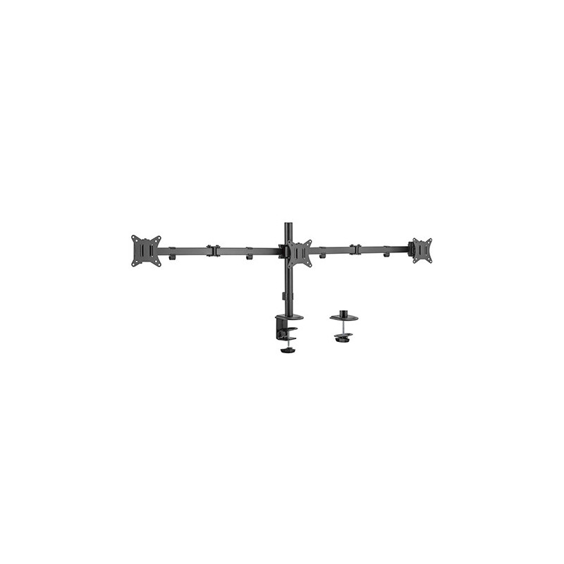 Brateck Triple-Monitor Steel Articulating Monitor Mount Fit Most 17'-27' Monitor Weight Capacity (per screen):7kg, VESA: 75x75,1