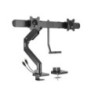 Brateck LDT81-C022UC-B NOTEWORTHY GAS SPRING DUAL MONITOR ARM WITH USB-A/USB-C PORTS Fit Most 17'-32' Monitor Fine Texture Black