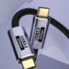 USP BoostUp Cafule Braided USB-C to USB-C (3.2 Gen2) Charge & Video Cable (2M) - Black, 5A/100W PD, 20Gbps, 8K/60Hz, Best for La