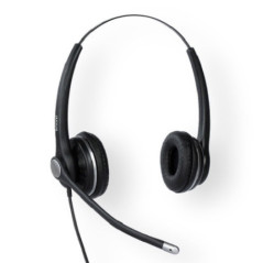 SNOM A100D Wideband Binaural Headset For Snom-D3xx/D7xx/7xx, 300Â° Frlexible Boom, Passive Noise Cancelling Microphone